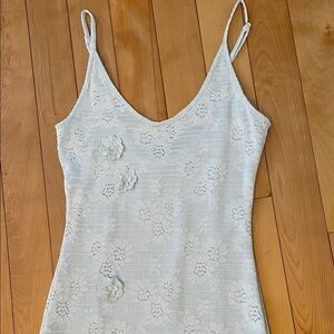 M.   Romantic Pastel Blue Floral Lace Dress